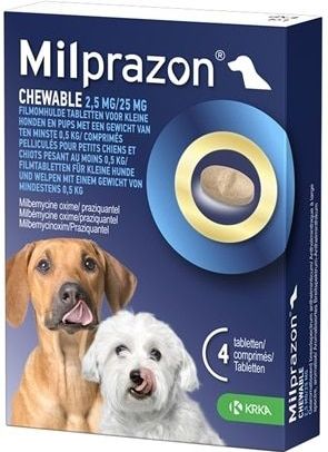 Milprazon Ontworming Kauwtabletten Hond vanaf 5 kg 4 stuks