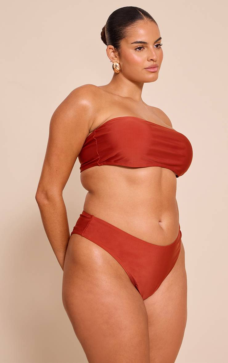 Chocolat Bas De Bikini Grande Taille Mix & Match Taille Haute Coupe Échancrée
