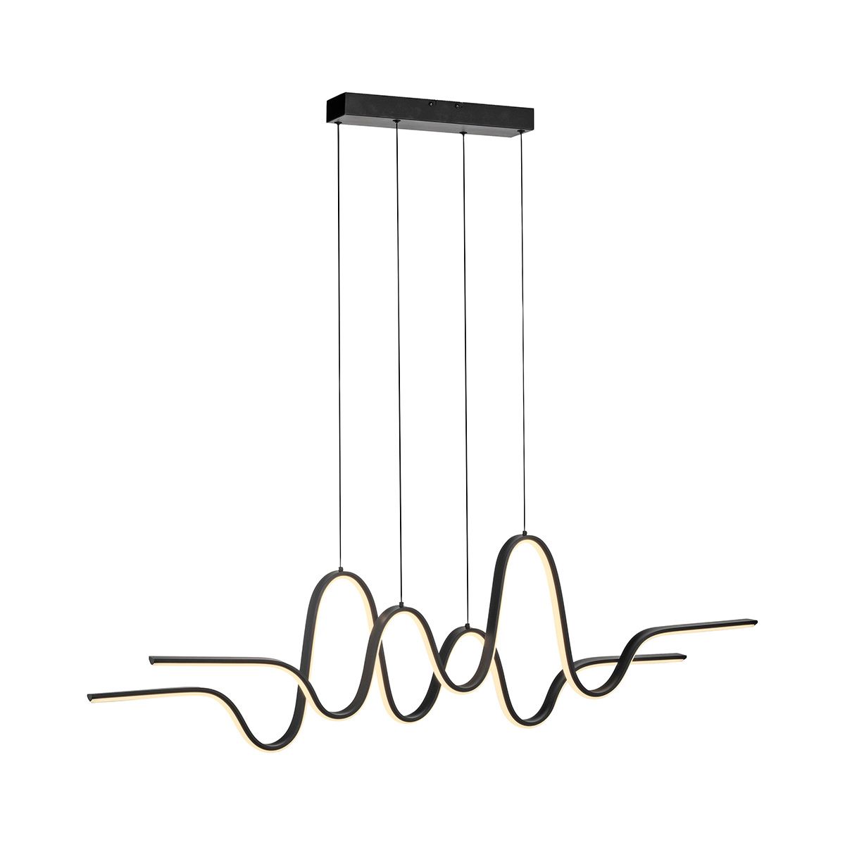 Design hanglamp zwart incl. LED dimbaar easylift - Altitude