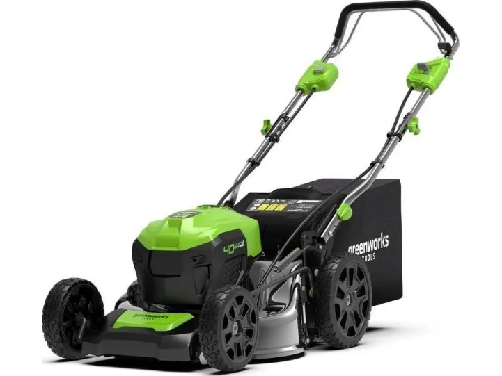 Greenworks GD40LM46SP, Skubbe plæneklipper, 750 m², 46 cm, 2,5 cm, 7 mm, 4 hjul