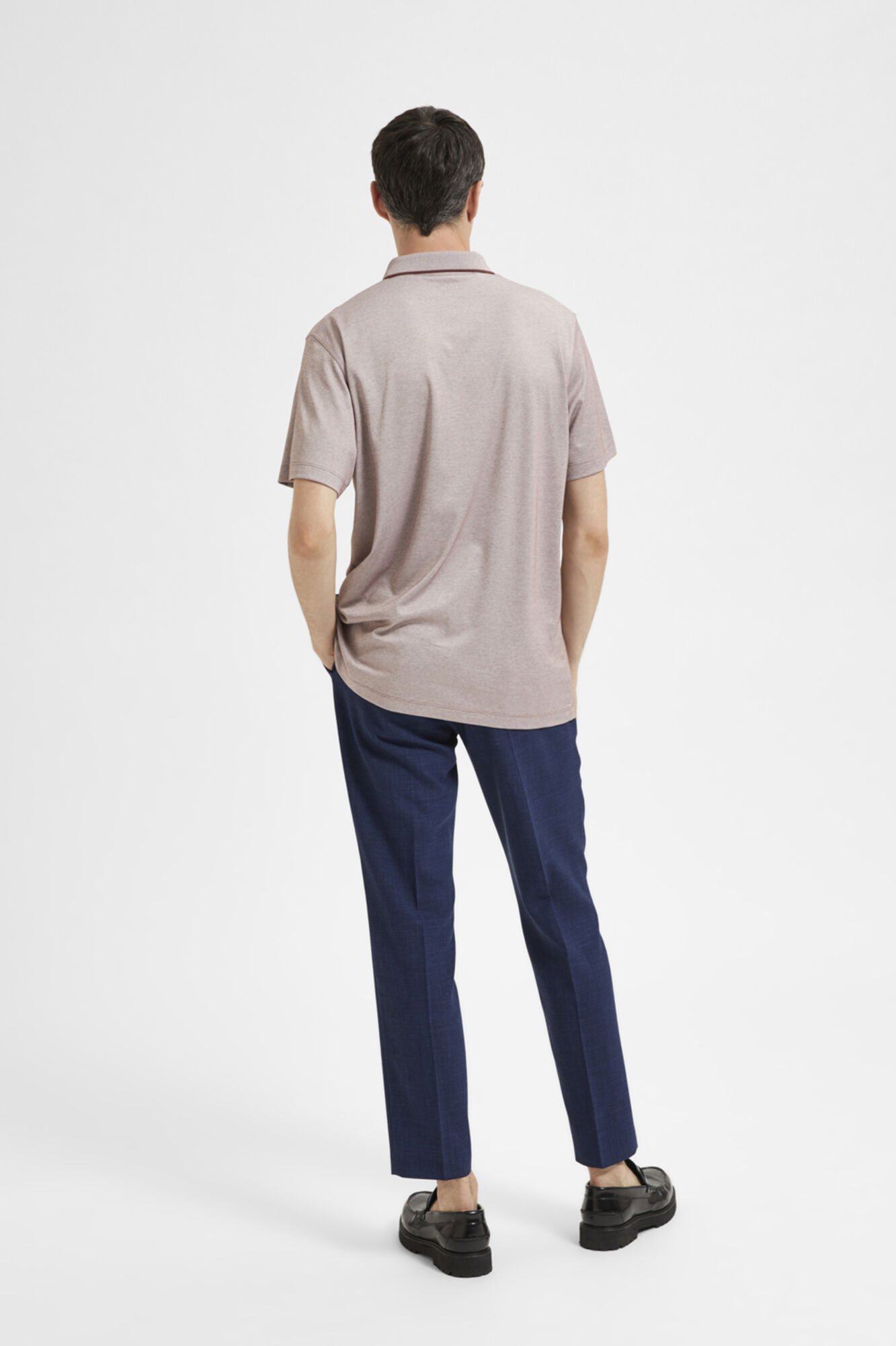 Camisa polo Coolmax em algodão orgânico - Rosa