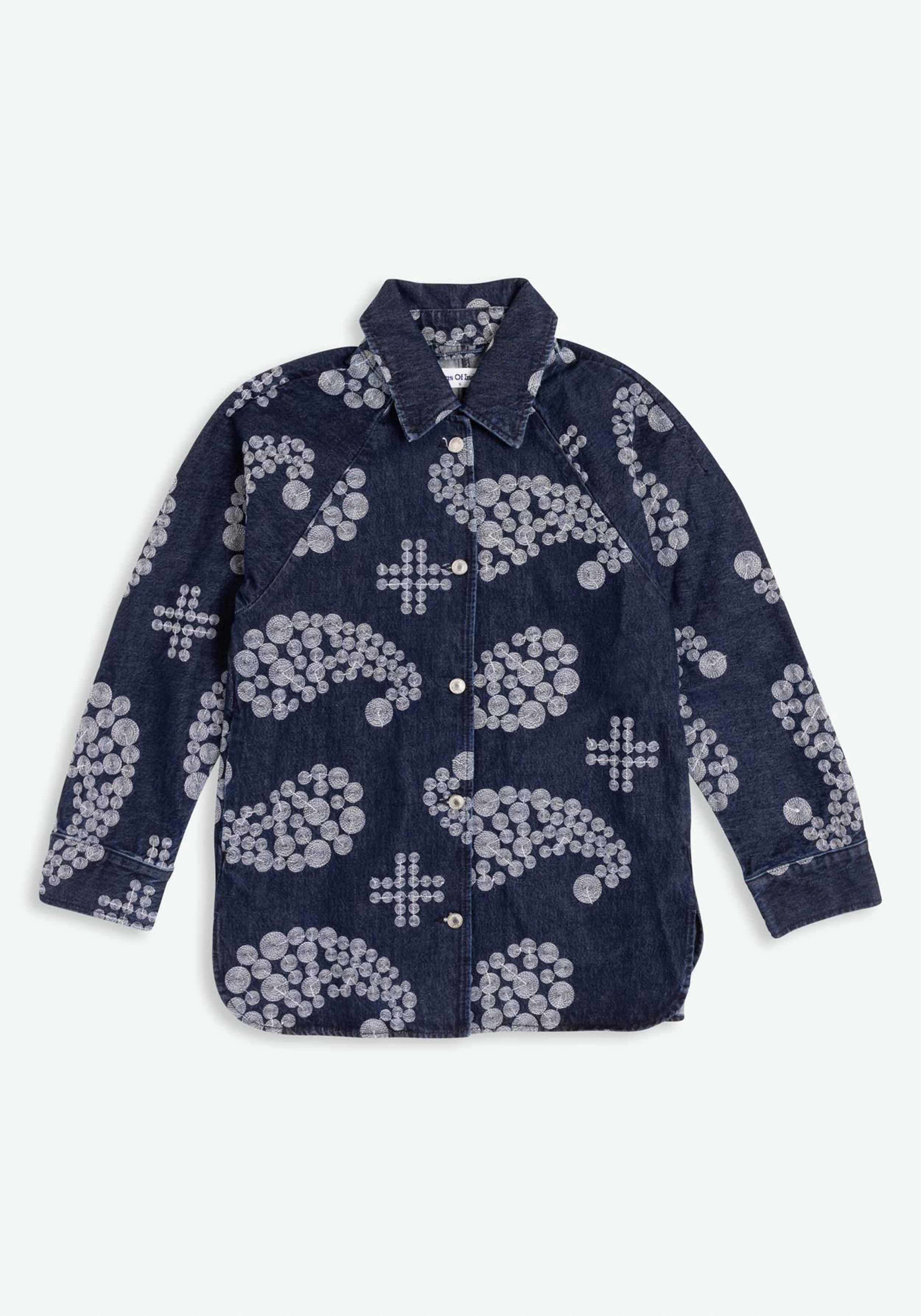 Kings Of Indigo Overshirt Seimei Embroidery Denim