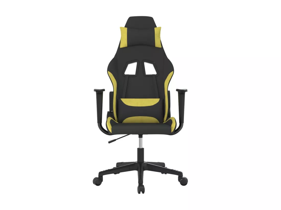 Chaise de jeu de massage Noir et vert clair Tissu