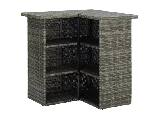 Table d'angle de bar Gris 100x50x105 cm Résine tressée