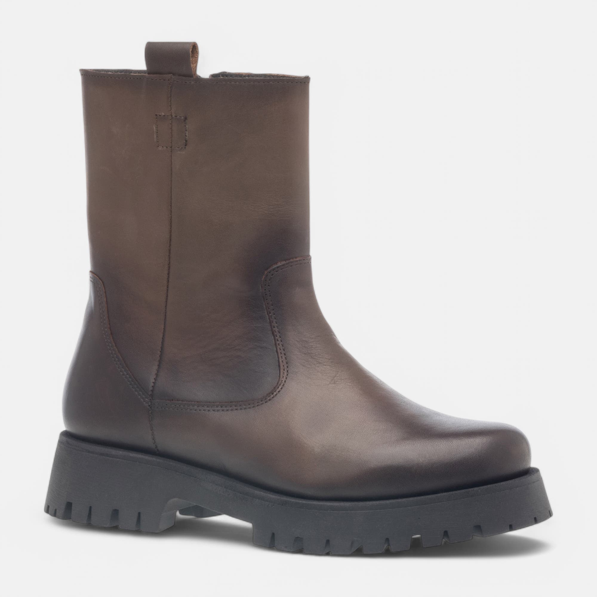 Boots Femme en cuir taupe