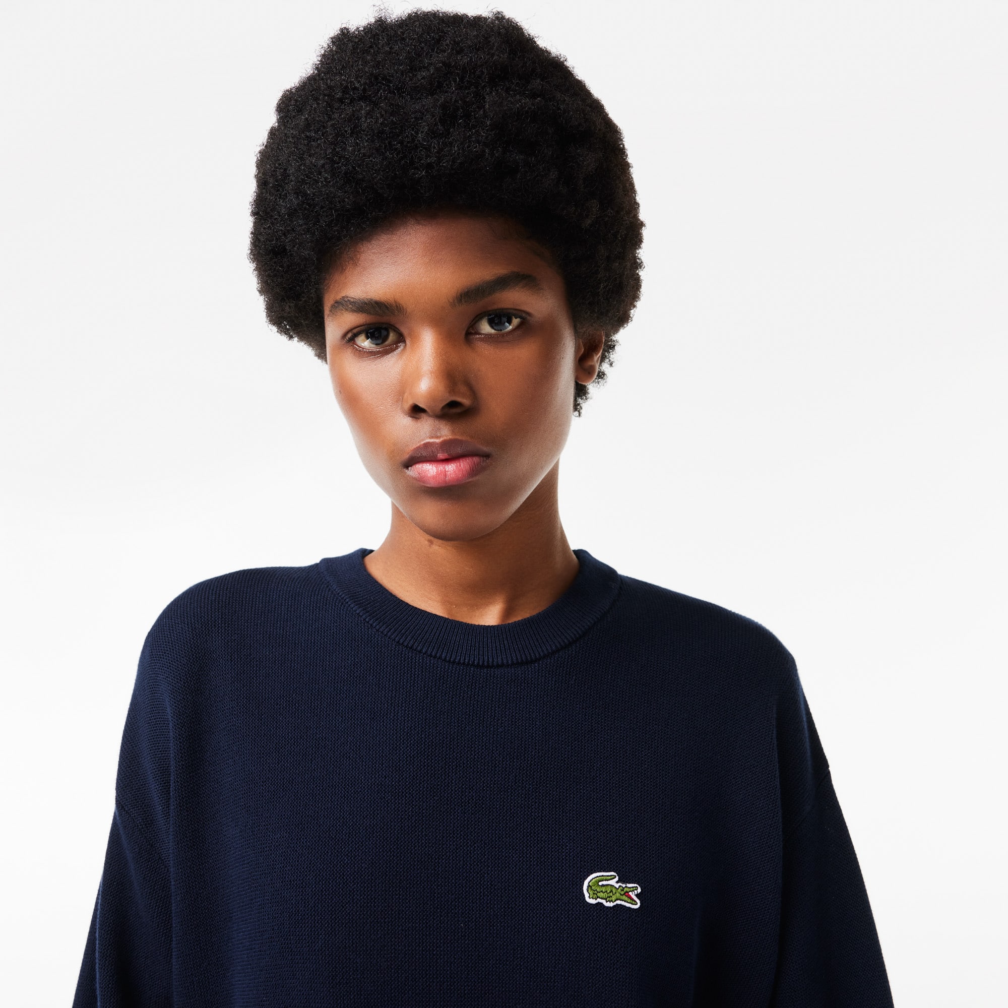 Pull col rond femme Lacoste en coton biologique Pullovers - Bleu - Lacoste - Femme