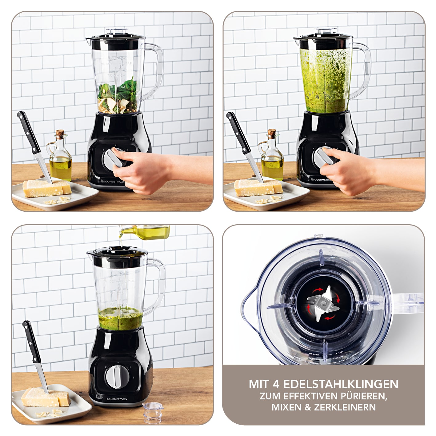 GOURMETmaxx Standmixer 350W schwarz