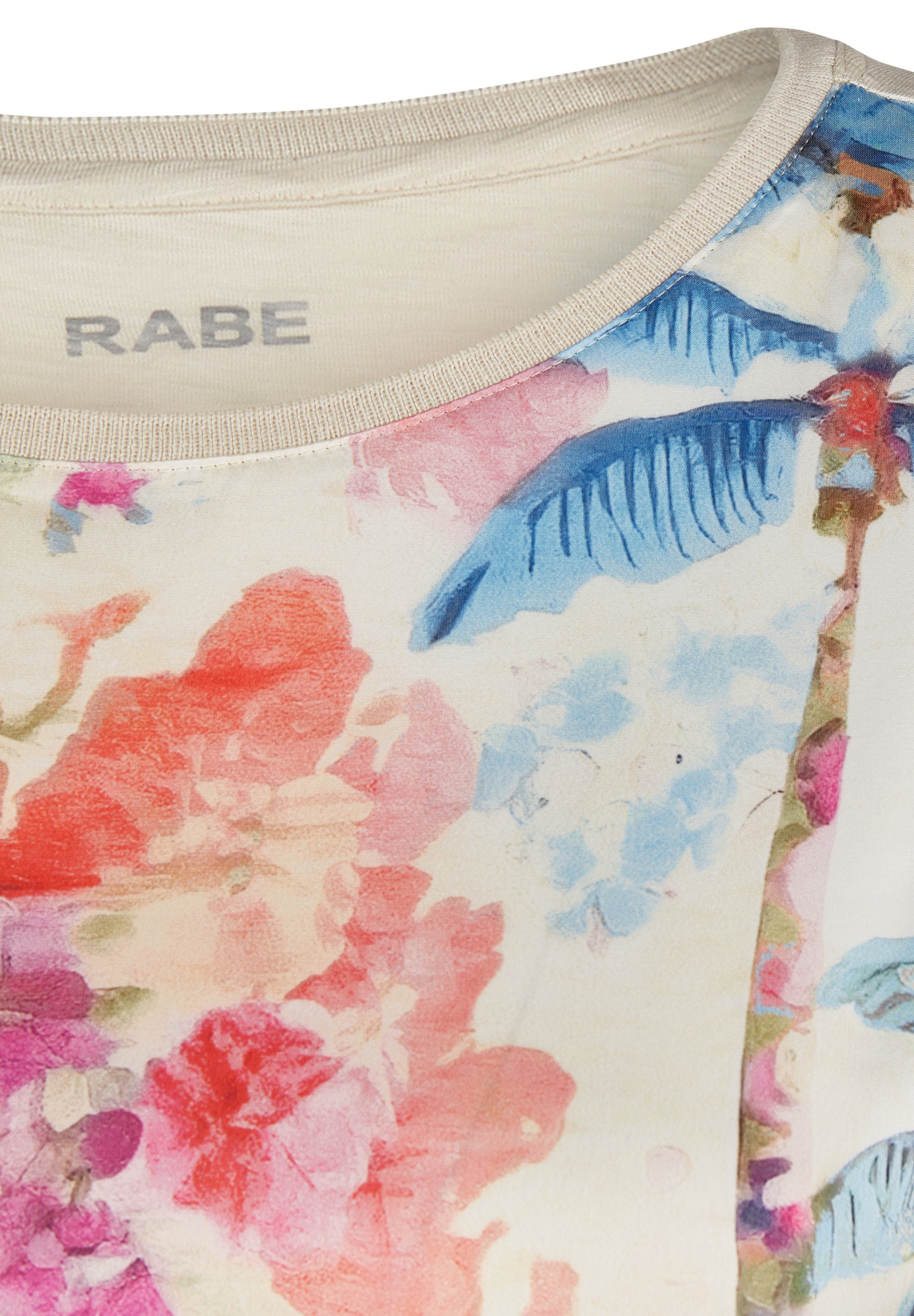 Rabe Print-Shirt , mit floralem Muster vorn, hinten unifarben