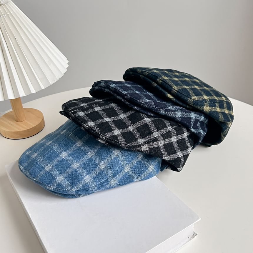 Dreamaway - Geruite denim krantenjongenspet