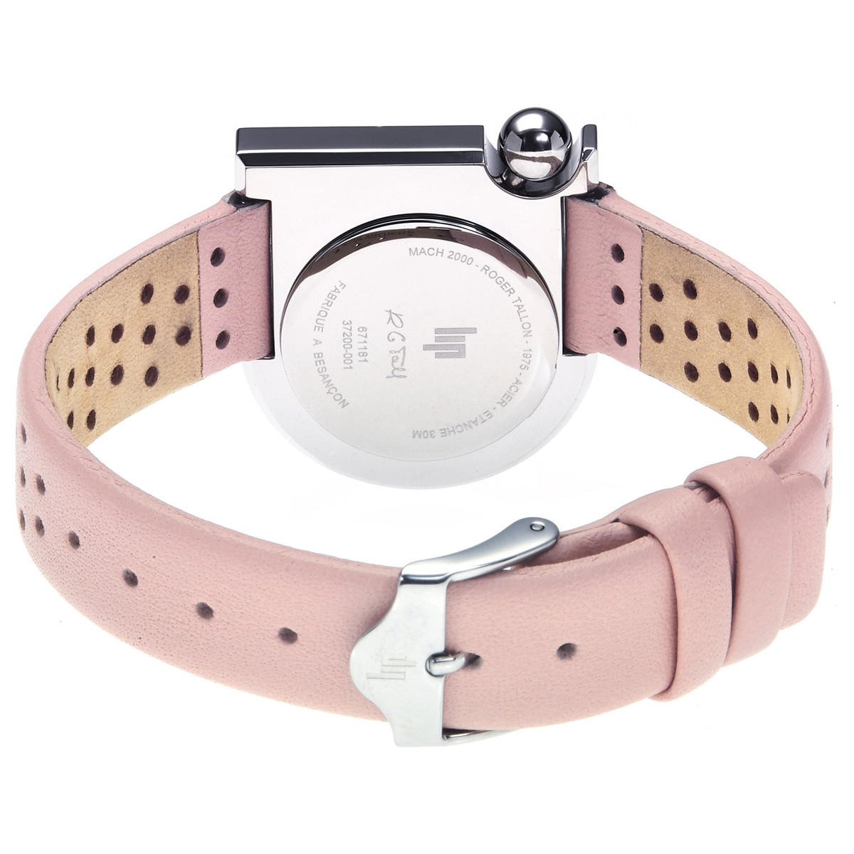 Montre Lip femme acier cuir rose