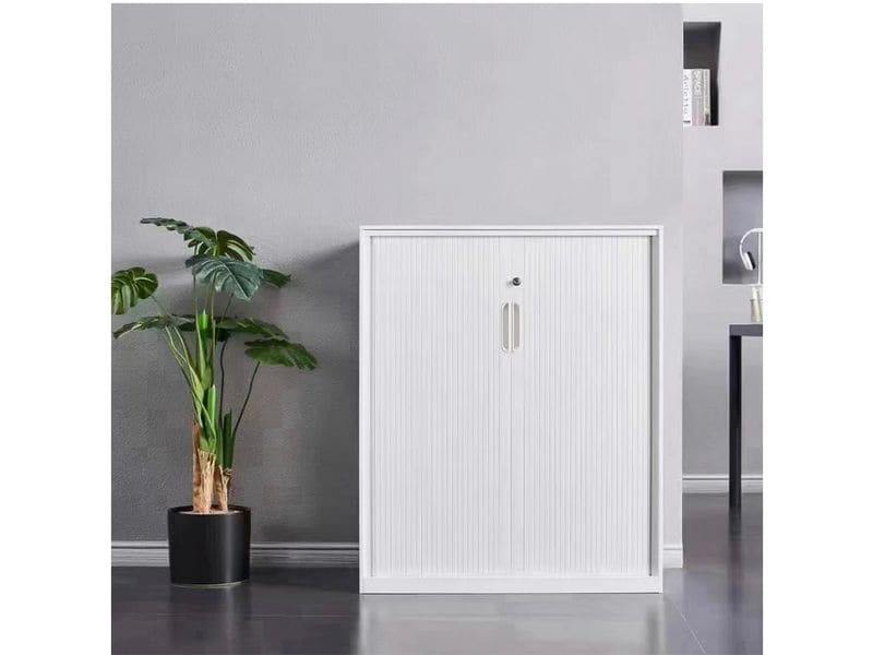 Contini Rollladenschrank 900 x 900 x 450 mm, Weiss Aufbewahrungslösung für Ihr Büro