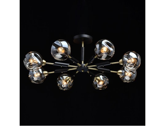 PARIS PRIX - Lustre suspension 8 têtes hamburg 84cm noir
