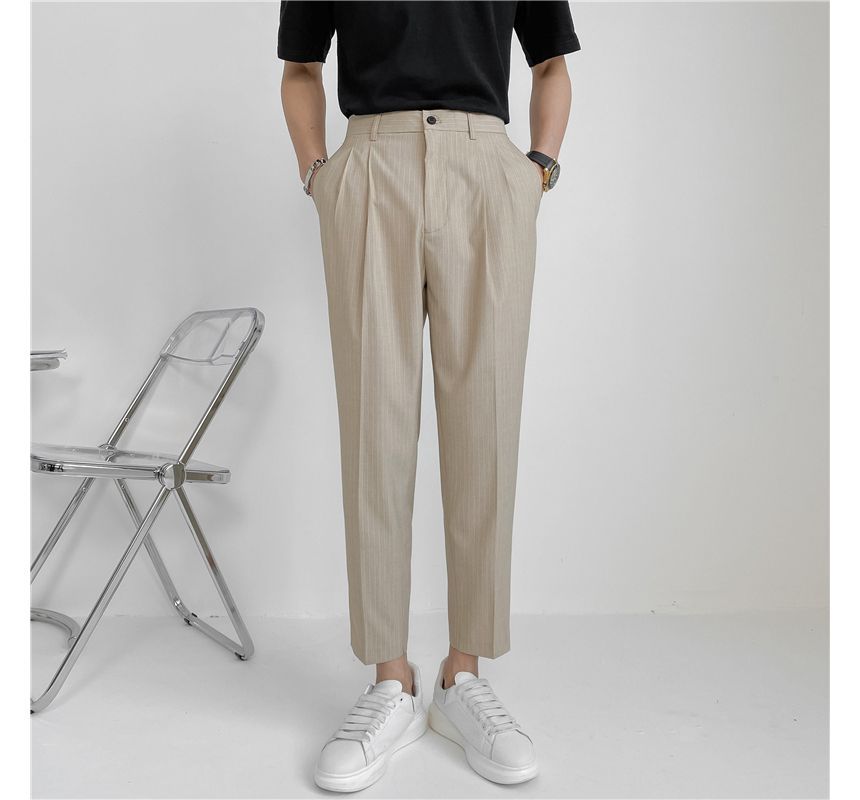 Orungeetun - Gestreepte rechte cropped broek
