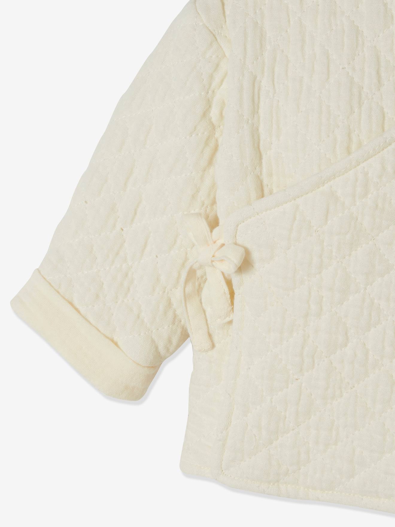 Casaquinho cruzado acolchoado para bebê