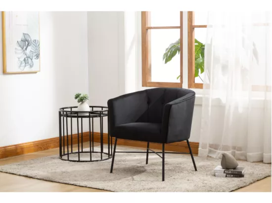 Fauteuil cabriolet en velours FAKART - Noir