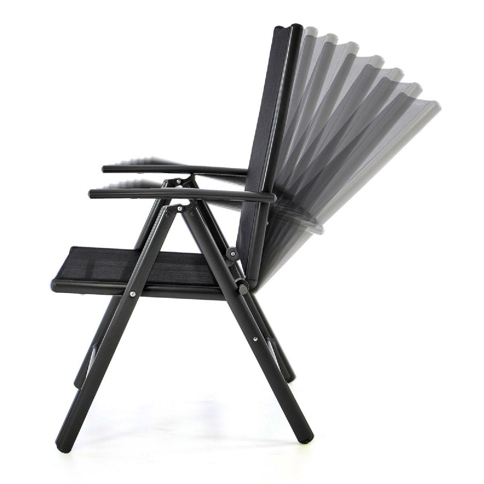 VCM Klappstuhl Textiline schwarz Rahmen anthrazit Gartenstuhl Campingstuhl Terrasse