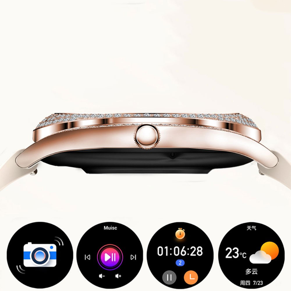 Smart Watch Fitness Tracker für Frauen mit Strasssteinen 1.28