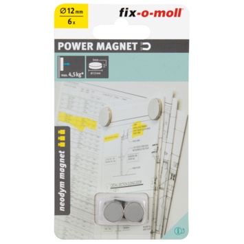 Magneetschijf Neodymium zilver 12x3mm 6 stuks