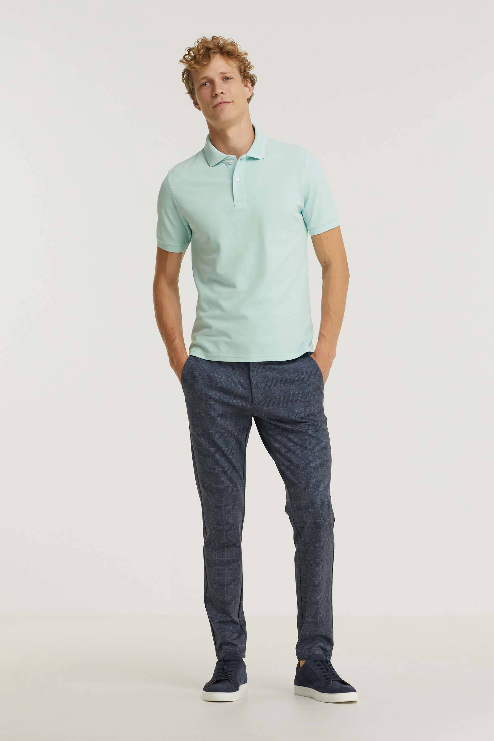 ONLY & SONS geruite regular fit broek ONSMARK blauw