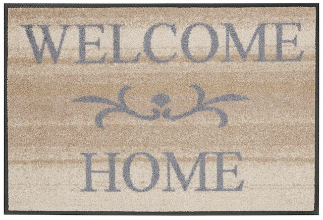 wash+dry by Kleen-Tex Fussmatte »Welcome Home« rechteckig 7 mm Höhe Schmutzfangmatte, mit Spruch, In- und Outdoor geeignet, waschbar