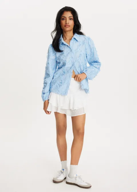 Skort met stippenpatroon off-white (WIT.O)