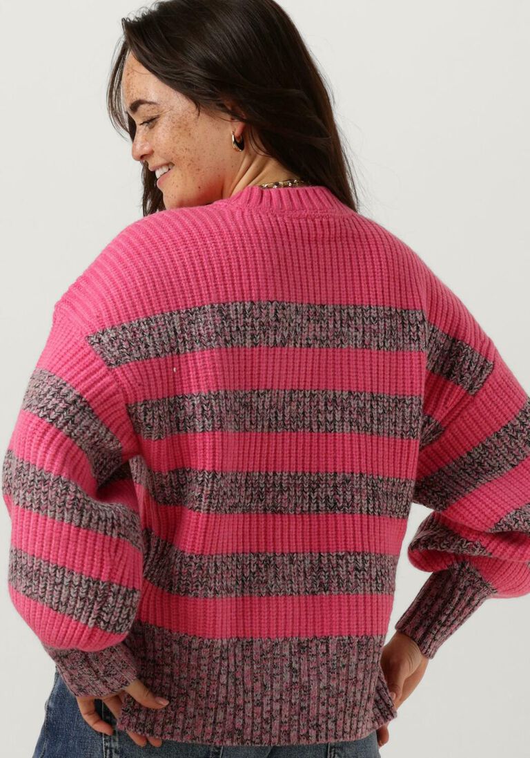 CO\\'COUTURE roze co'couture trui row melange stripe knit