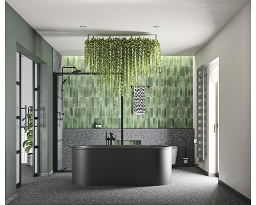Porseleinen steengoed wand- en vloertegel Terrazzo Donau grafiet 60 x 120 cm gerectificeerd