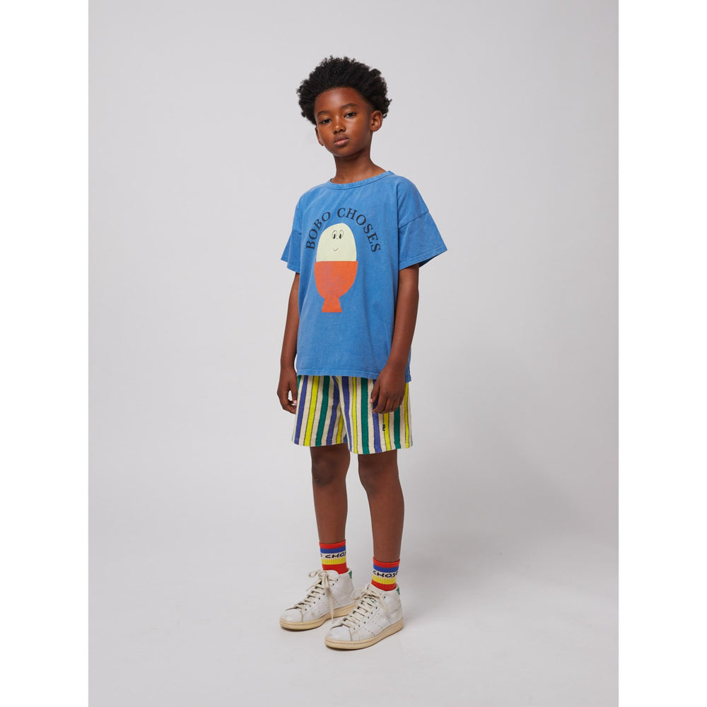 Køb Bobo Choses Offwhite Multicolor Stripes Terry Cloth Bermuda Shorts