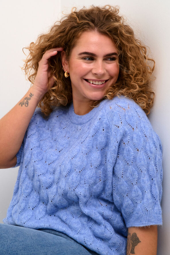 Kaffe Curve KCnalene Knit Pullover Vista blue melange
