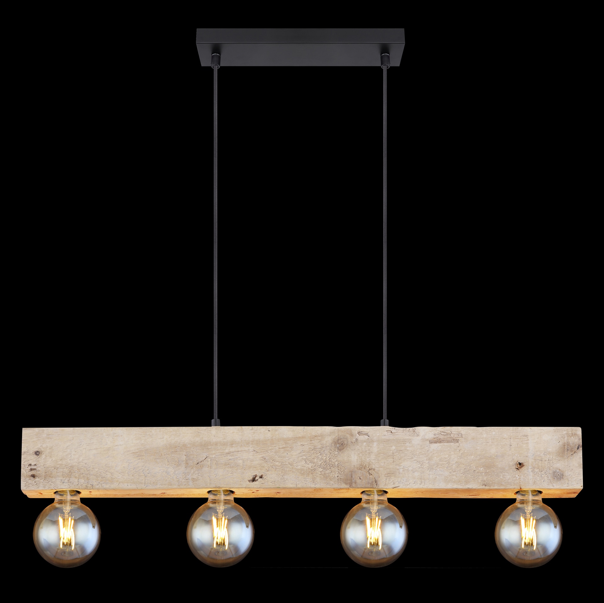 GLOBO Retrofit Balkenpendel ADALIE 80 cm schwarz /Holz