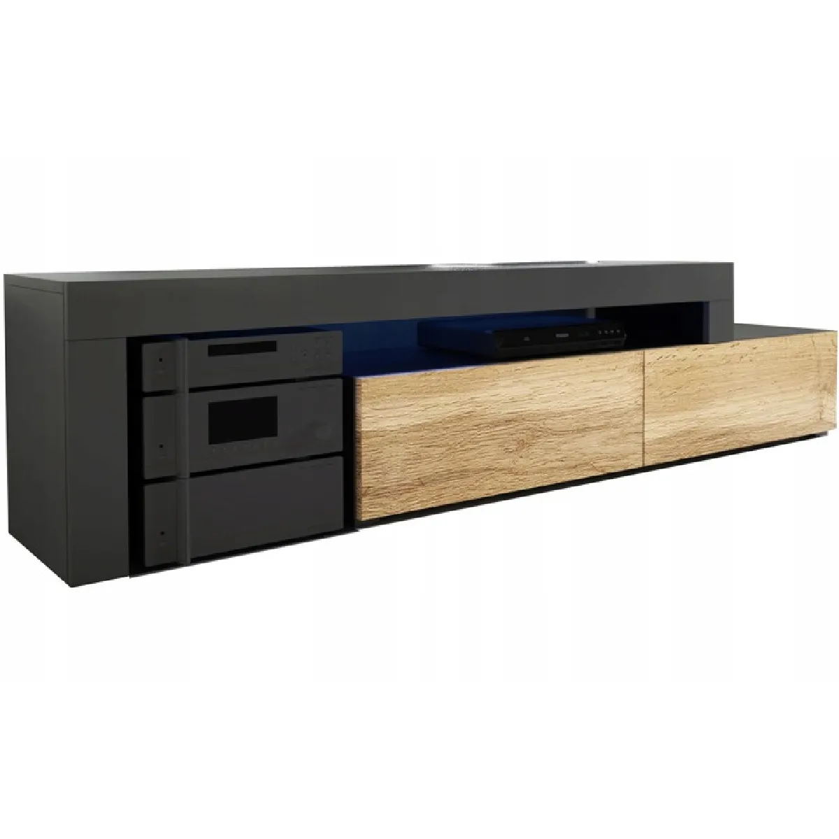 Dusine Meuble TV Flex - Noir et Bois
