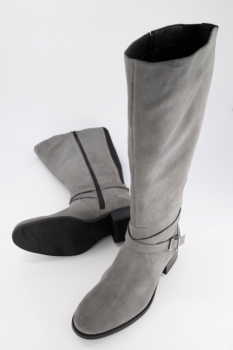Stiefel, XL-Schaft, Veloursleder, Weite H