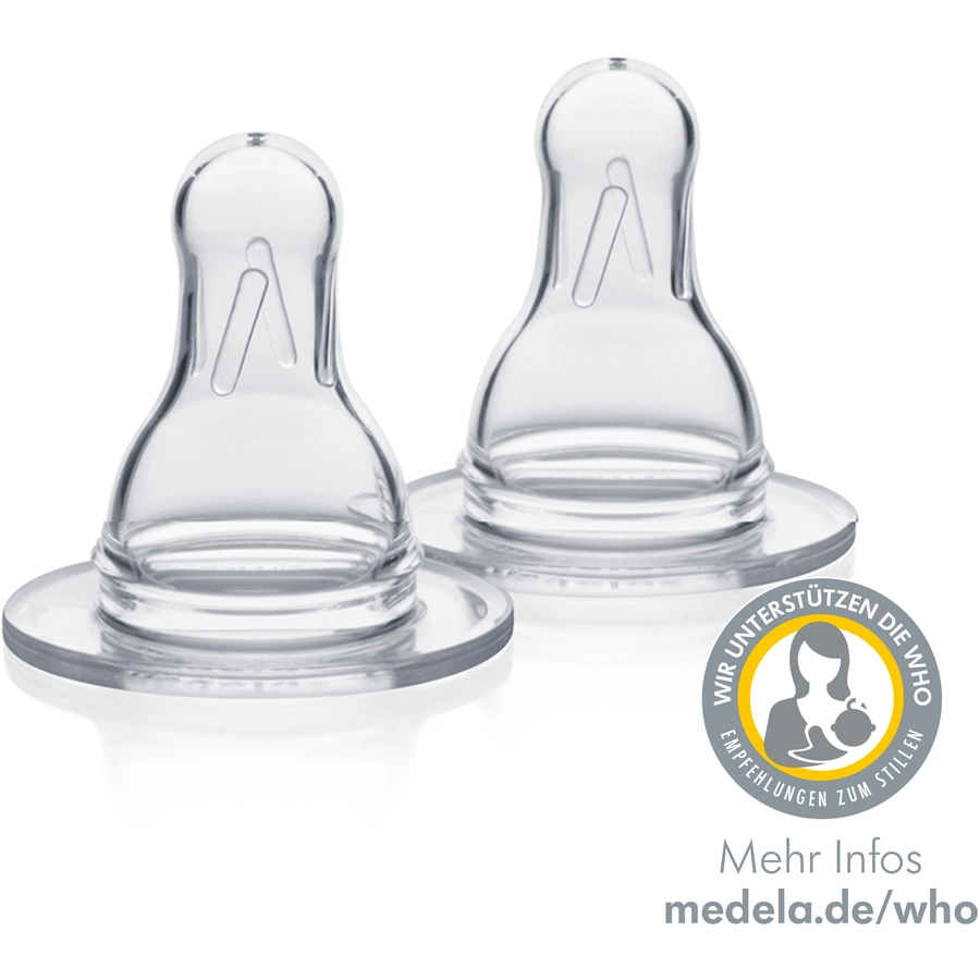 medela Ersatzsauger M für Muttermilchflaschen Mittlerer Fluss 2 Stück