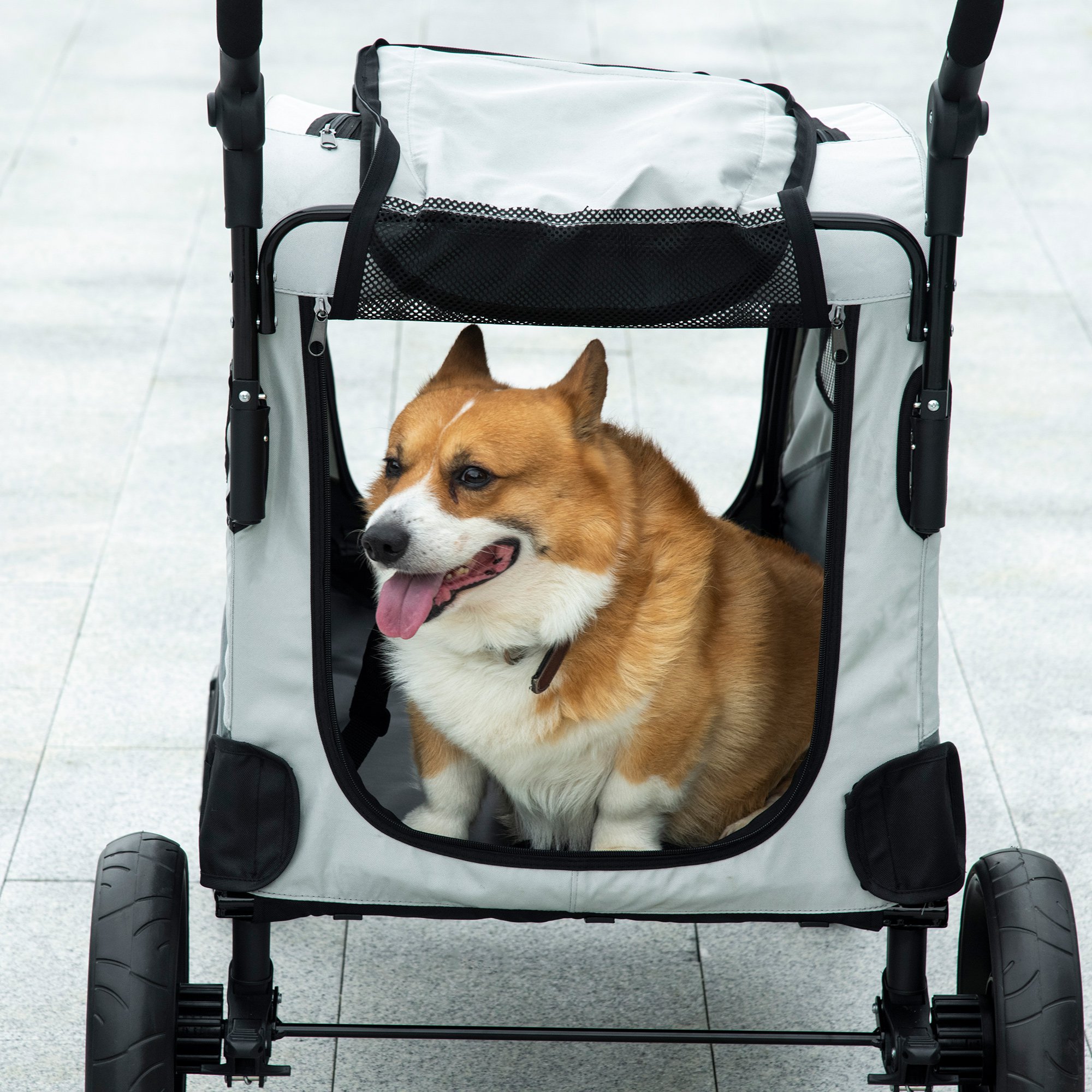 Carrinho de passeio dobrável para cães PawHut