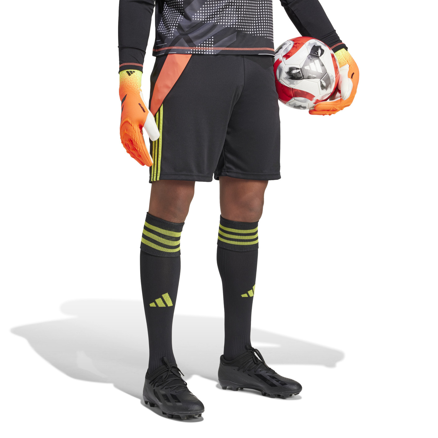 Adidas Tiro 24 Voetbalbroekje Zwart Lichtgroen Oranje