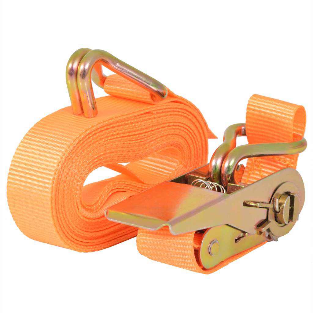 vidaXL Spanbanden met spanners, 4 stuks, 0,4 T, 6 mx25 mm, oranje