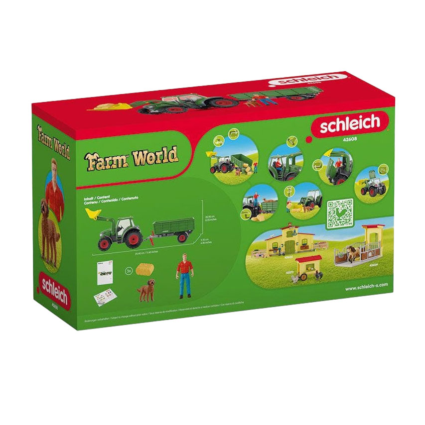 schleich FARM WORLD Tractor met Aanhanger 42608