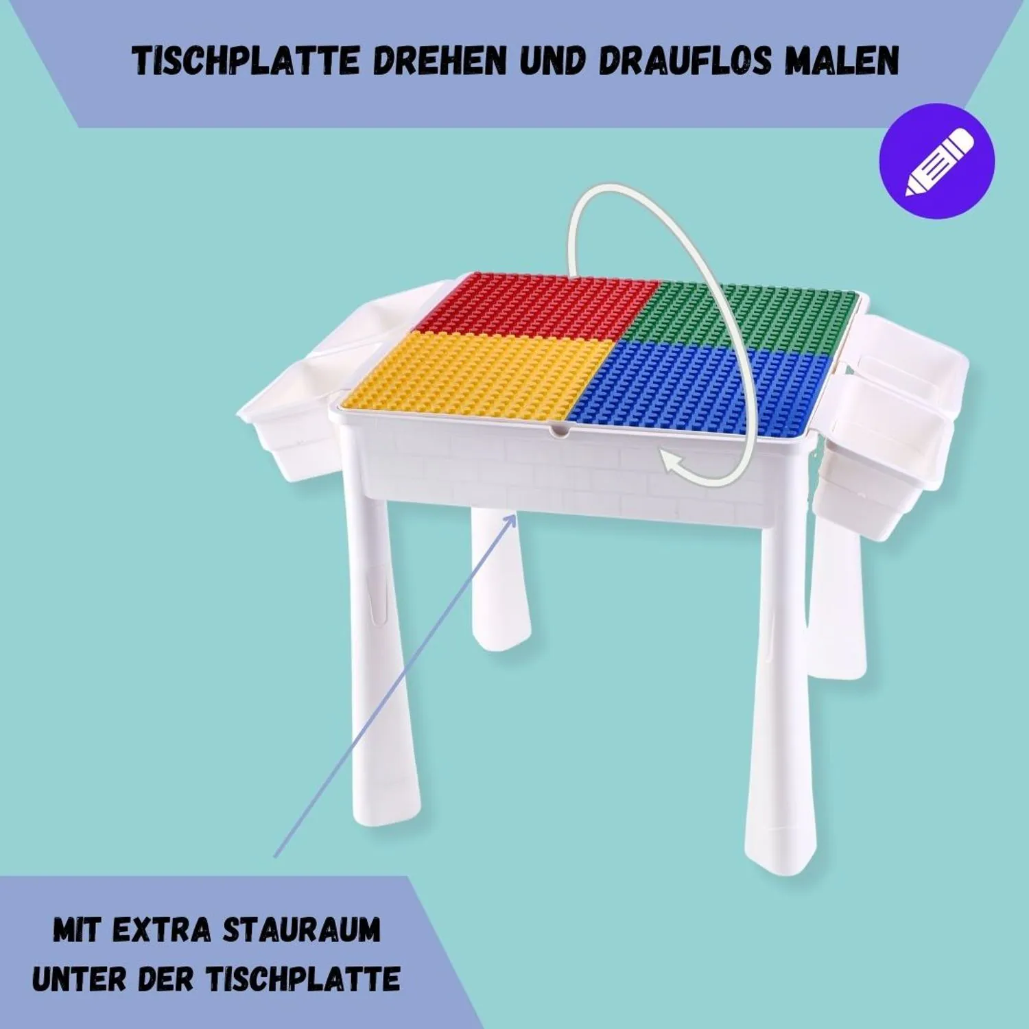 Bau- und Spieltisch Sascha inklusive Stuhl - Kreativer Spielspaß für Kinder -Mal- und Wasserspieltisch