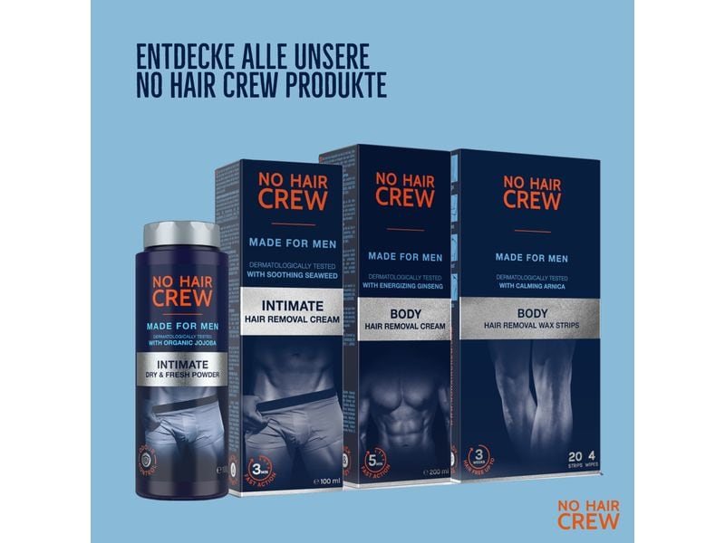 No Hair Crew Enthaarungscrème Intimbereich für Männer 100 m Schnell wirkende Enthaarungscreme