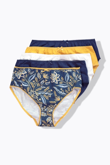 Midislips, 5er-Pack, Paisley/einfarbig