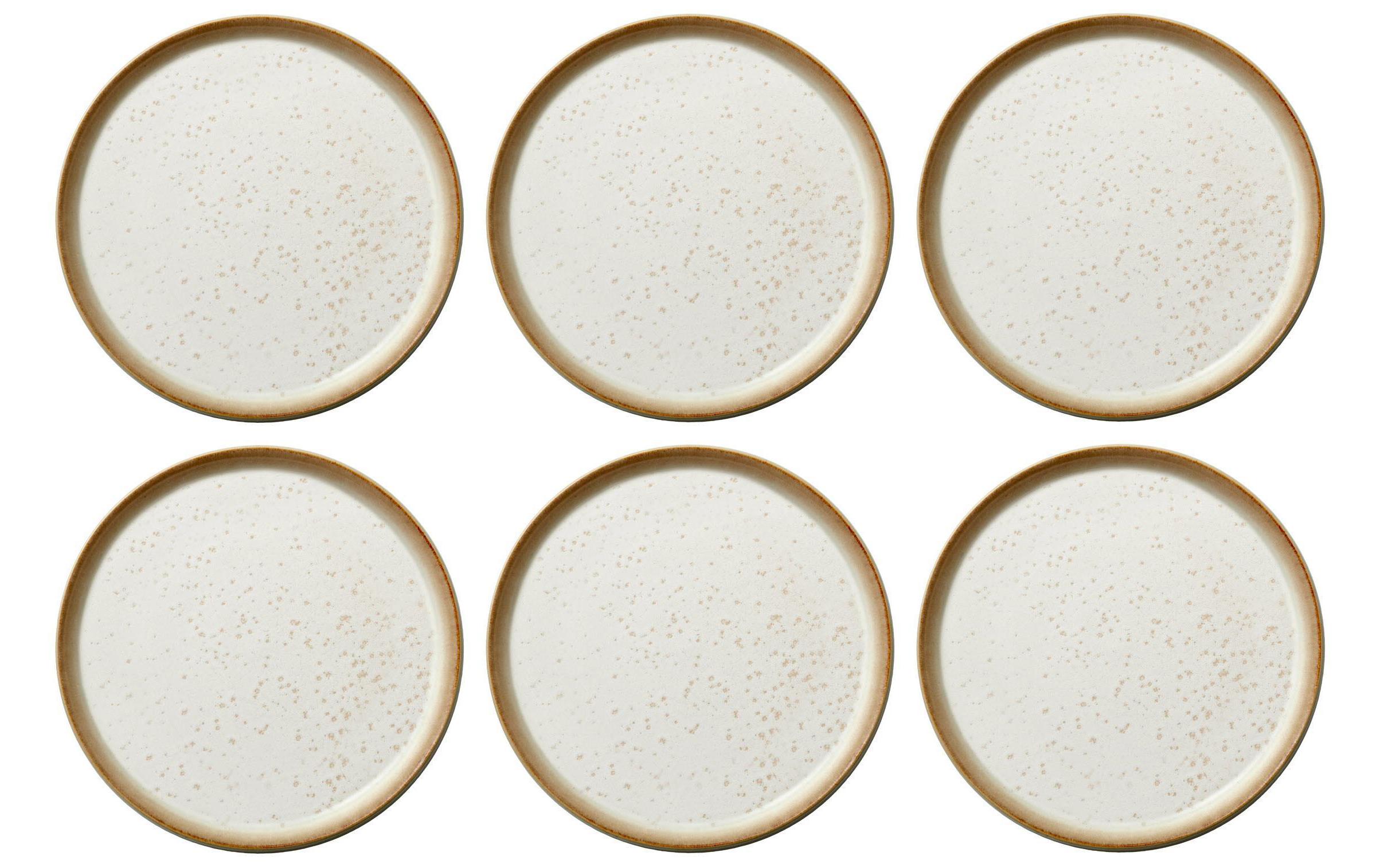 Frühstücks- & Dessertteller Ø 21 cm, 6 Stück, Beige/CrèmeTeller aus Steinzeug
