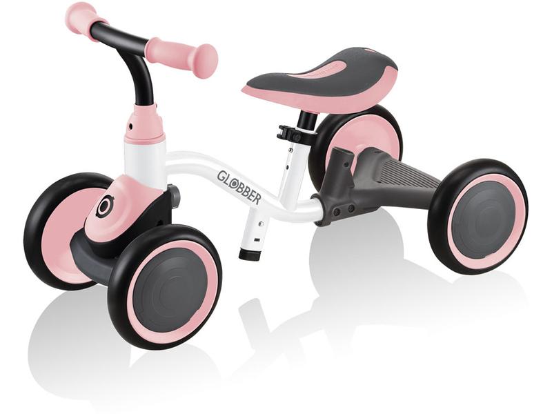 GLOBBER Kinder-Laufrad Learning Bike 3in1 Pink / Weiss Lernfahrrad mit 4 verschiedenen Lenkmodi