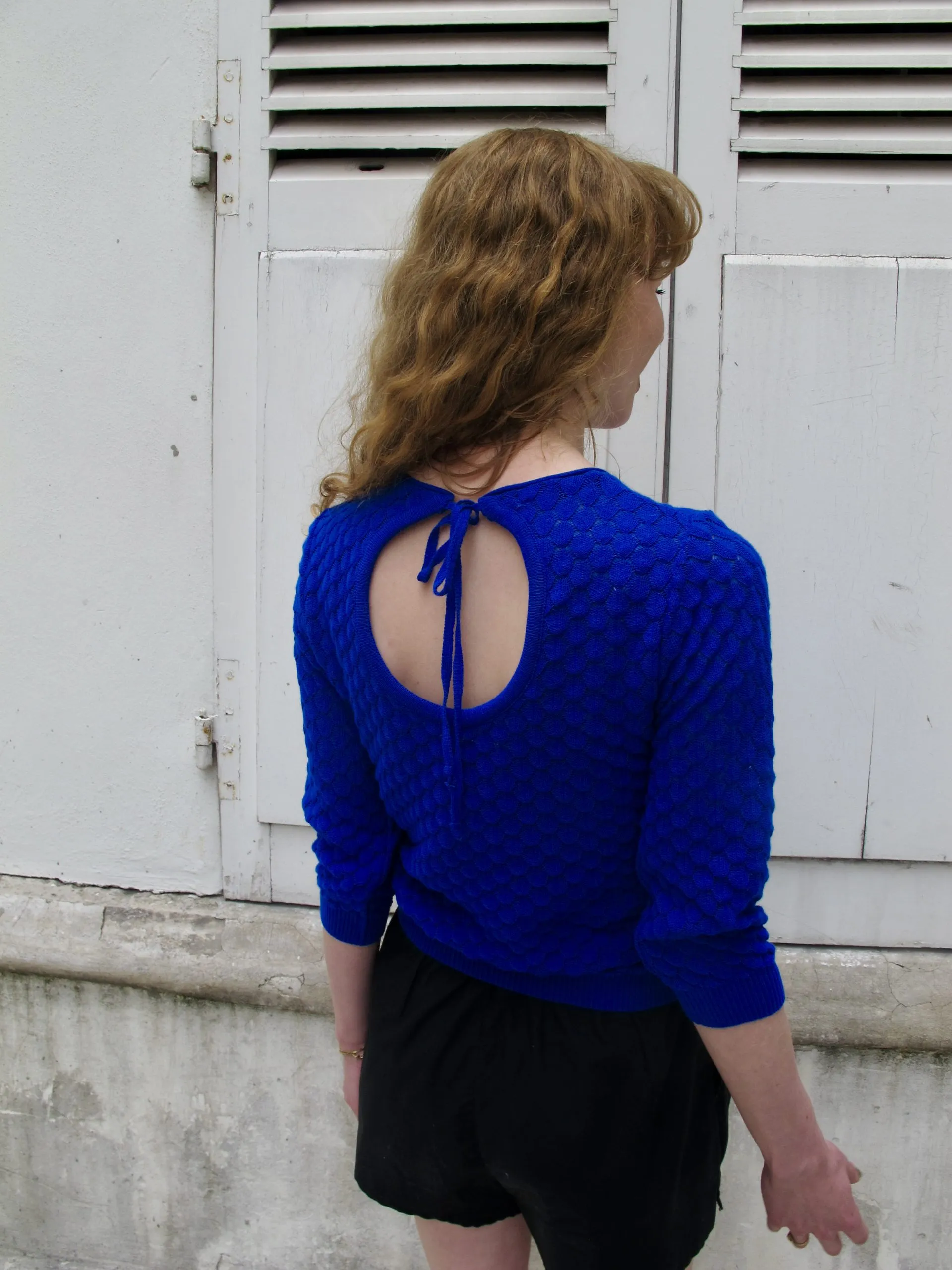 Sienna - Pull Manches 3/4 en Maille Fine Dentelle Erotokritos