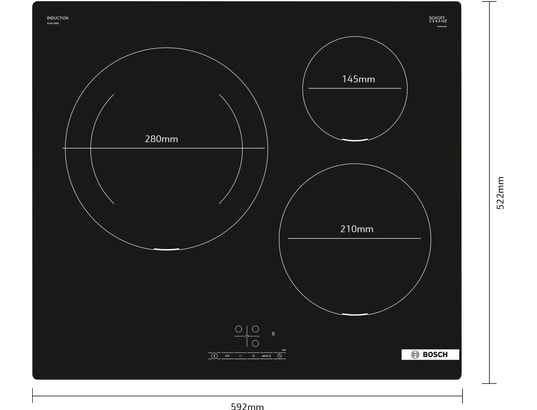 BOSCH - Plaque induction PIJ611BB5E, Série 4, Foyer 28 cm