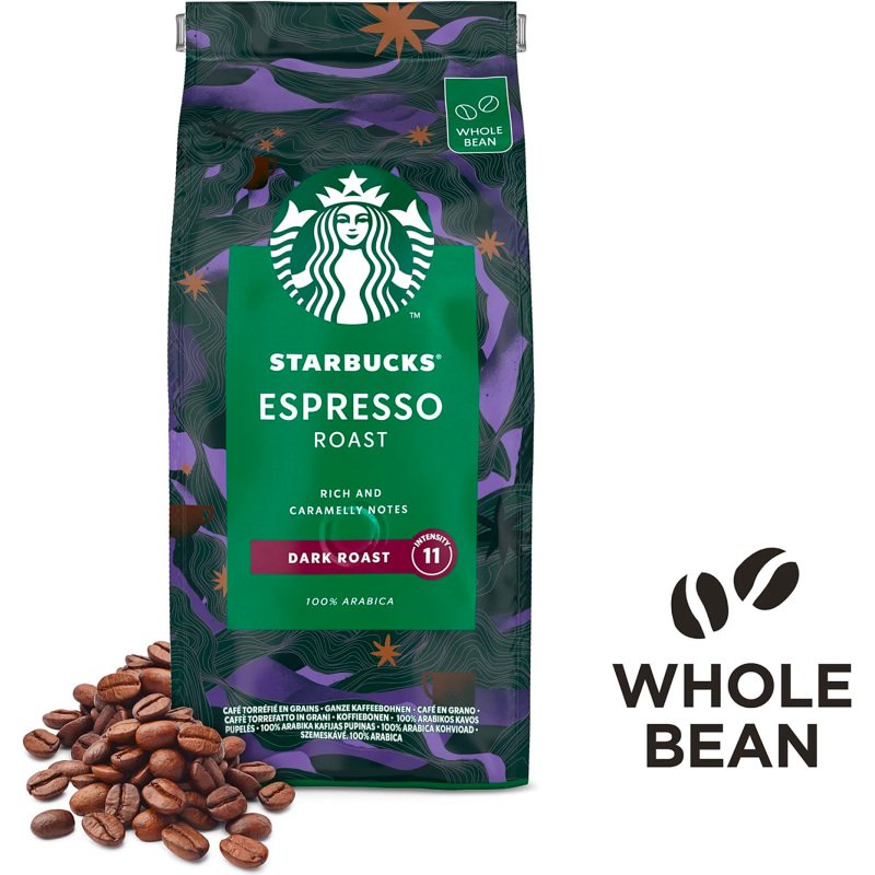 Café en grains Starbucks Dark espresso 100 % Arabica - paquet de 450 g