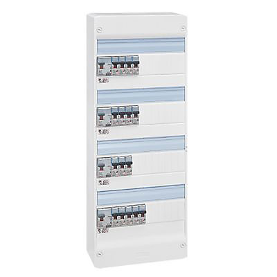 Tableau électrique pré-équipé et pré-câblé 4 rangées Legrand - 52 modules (20 inclus)