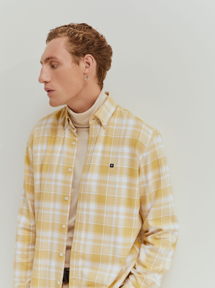 Camisa xadrez regular fit em flanela