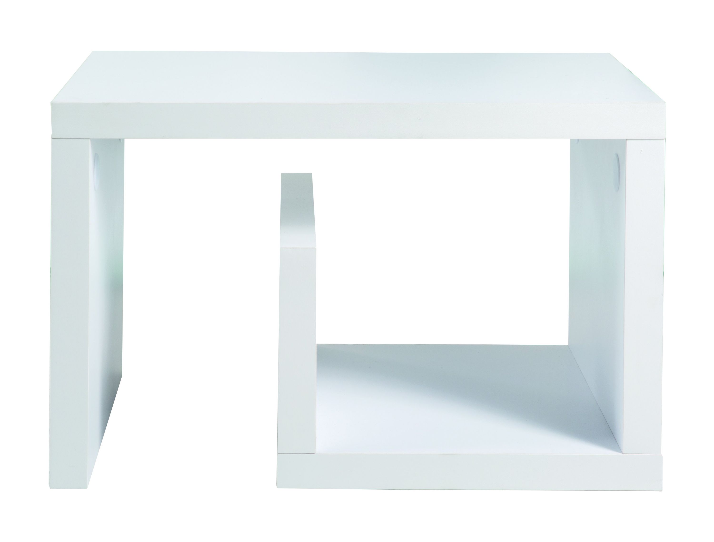 Los Angeles - Beistelltisch, Couchtisch, Beisteller mit kleiner Ablage, moderne Form, weiss