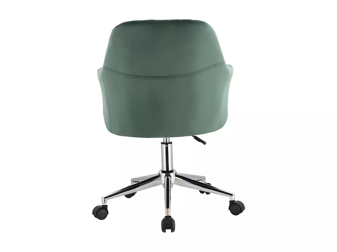 Chaise de bureau - Velours - Vert - Hauteur réglable - ELEANA