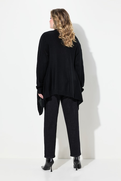 Strickjacke, Cape-Look, Knopfleiste, Langarm
